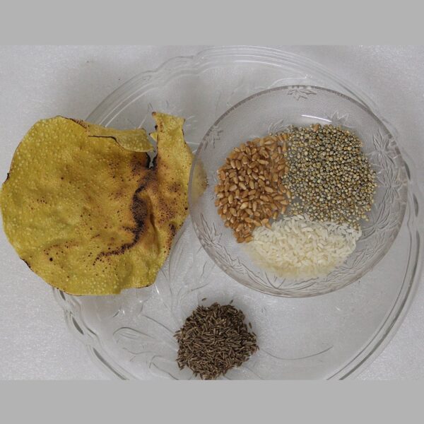 Multi grain (chokha- Ghaun- Bajro) Jeera khichiya papads ( 20 pcs)-“Power of 3 Grains in Every Bite – Healthy Crunch! - Image 2