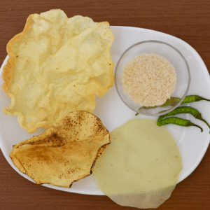Chokha - lila marcha khichiya papads (20pcs)- Made for spice lovers – an explosive taste of rice and green chili!